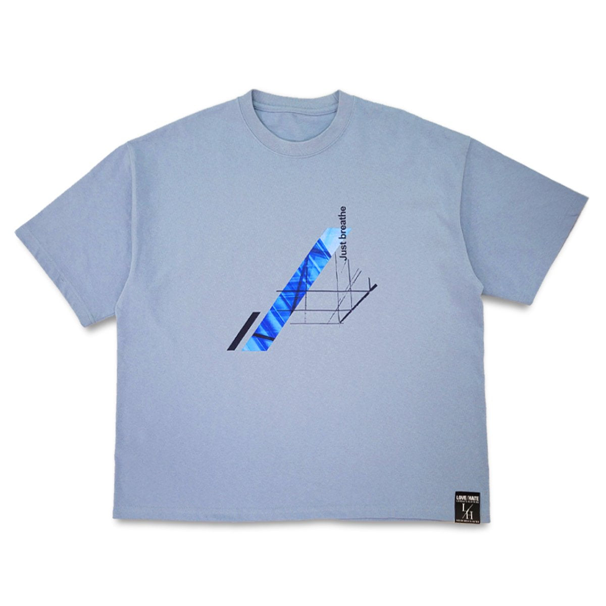 MIRROR PRINTED T-Shirt (L.BLUE)